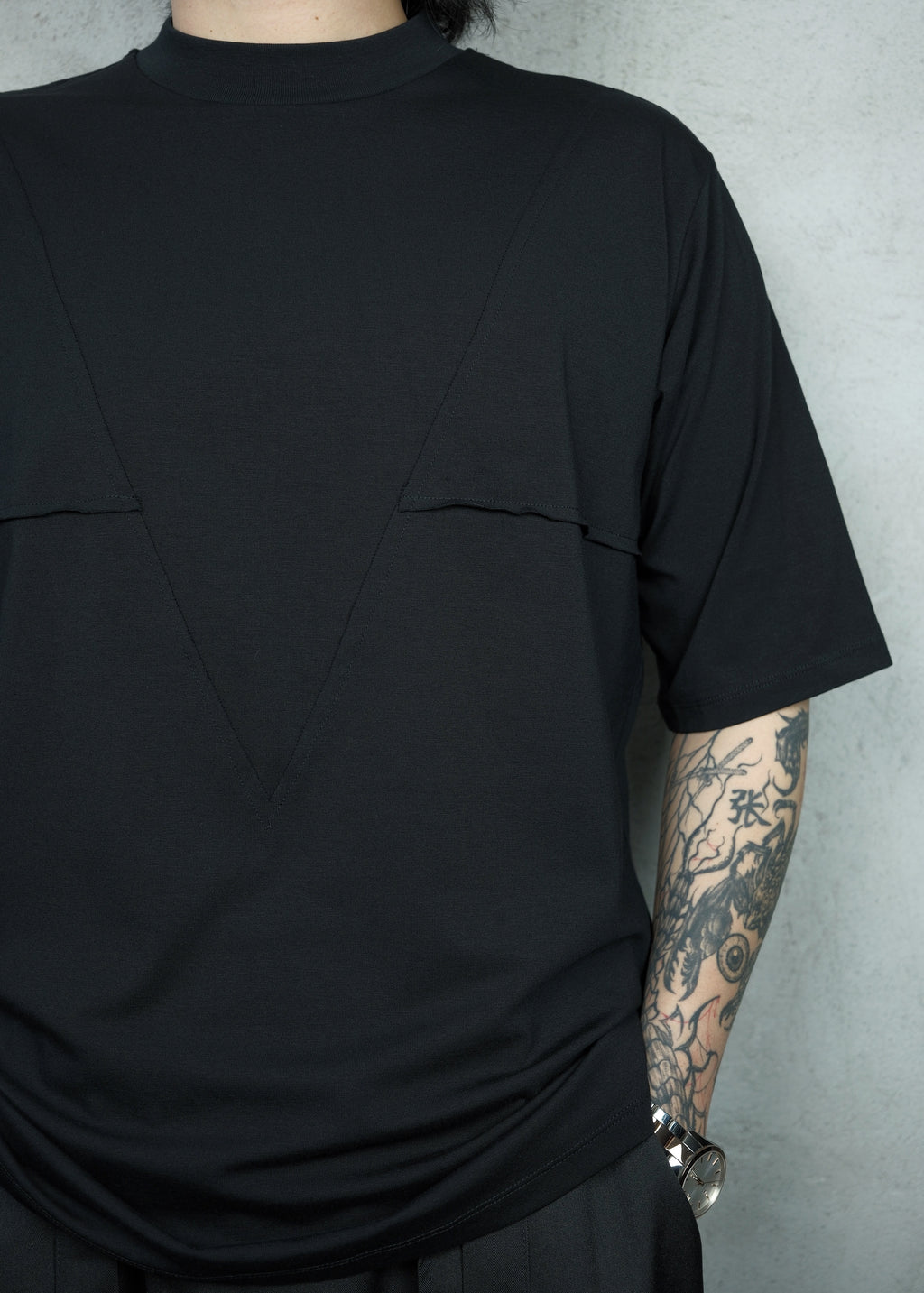 Thom/Krom Geometric Panel Oversized T-Shirt