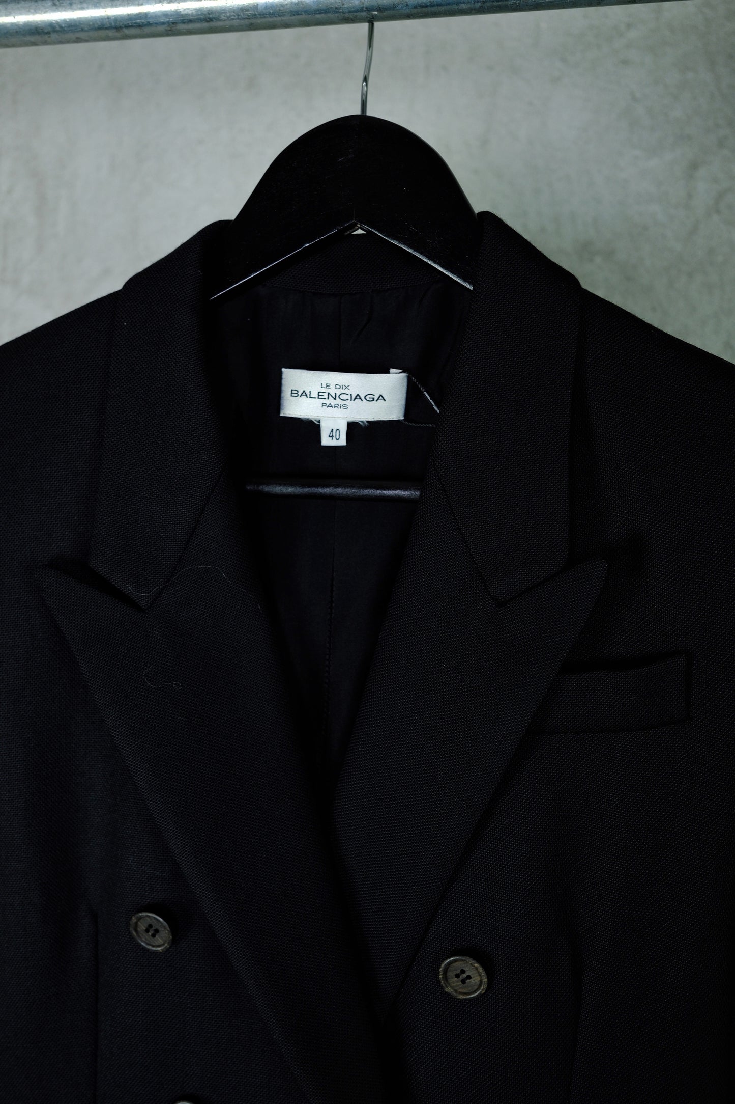 “Le Dix Balenciaga Paris” Double-breasted Tailored Long Coat