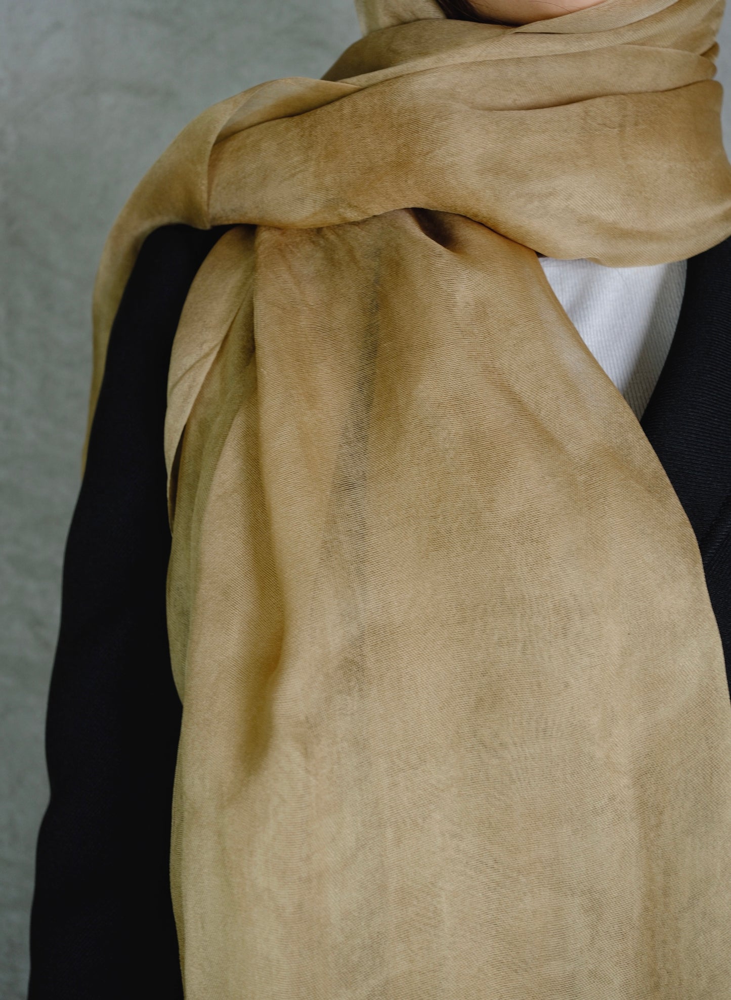 Issey Miyake Silk Scarf – Light Brown Made in Japan (1990s)