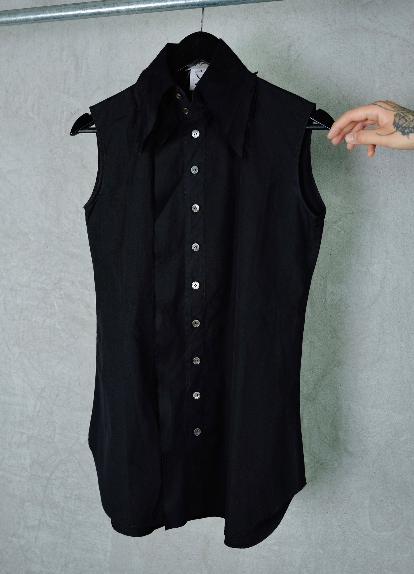 Yohji Yamamoto Black Sleeveless Shirt from Spring/Summer 2000s