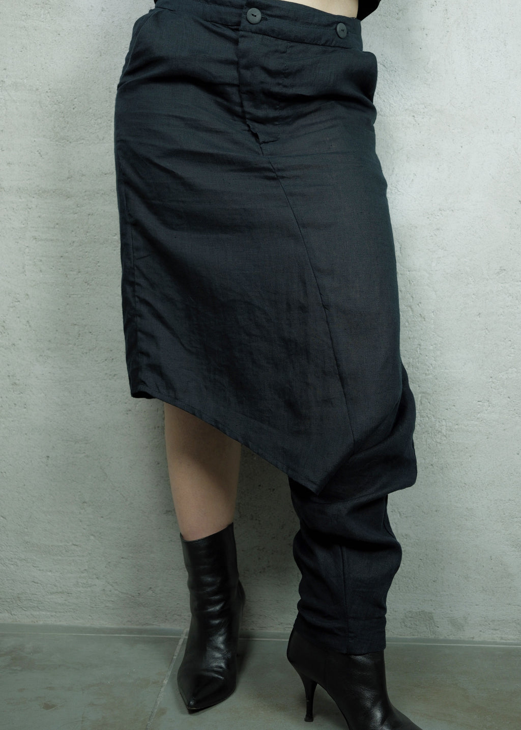 Barbara I Gongini Hemp Asymmetric Skirt Trousers