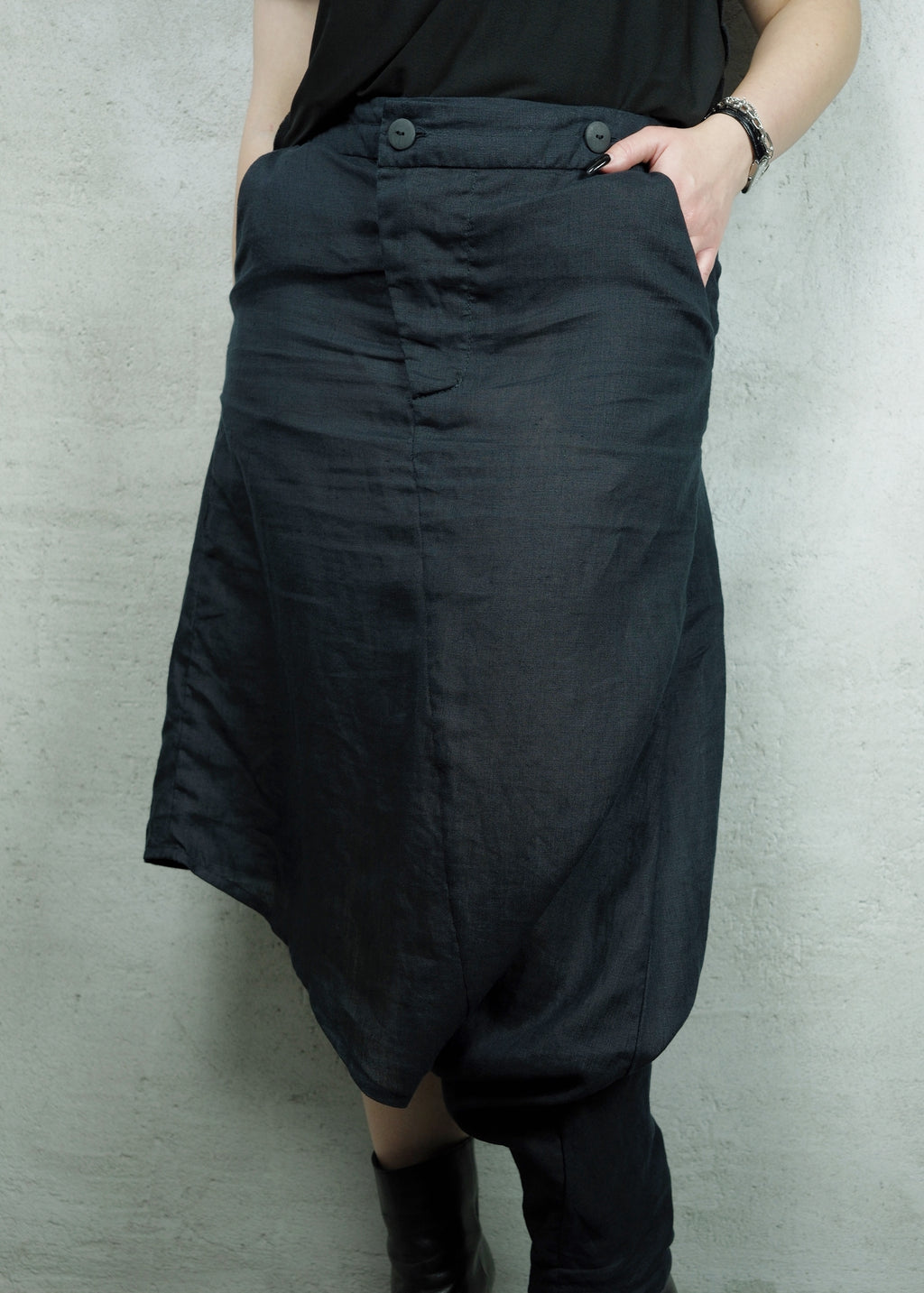 Barbara I Gongini Hemp Asymmetric Skirt Trousers