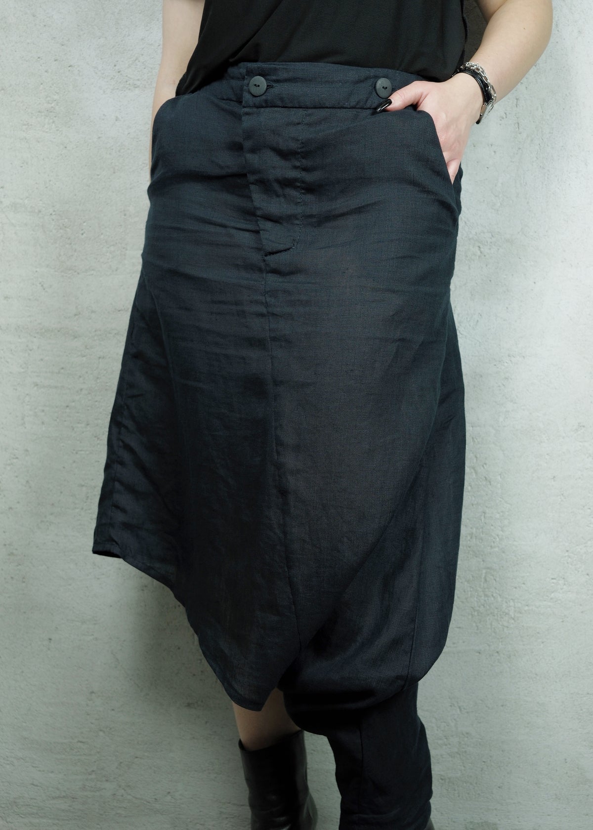 Barbara I Gongini Hemp Asymmetric Skirt Trousers
