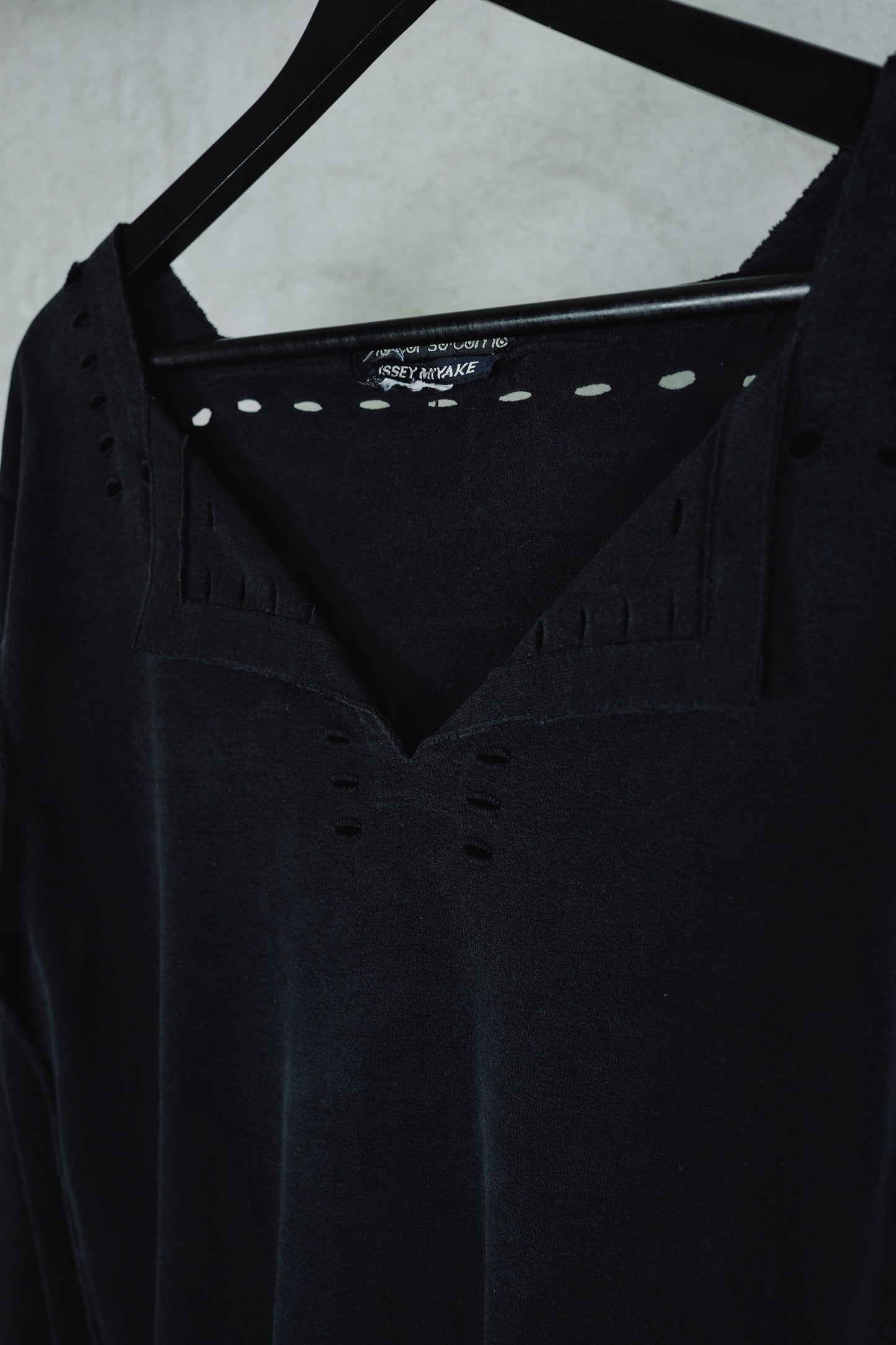 Issey Miyake Structured Long-sleeve Top with Cut-out perforated Detailing