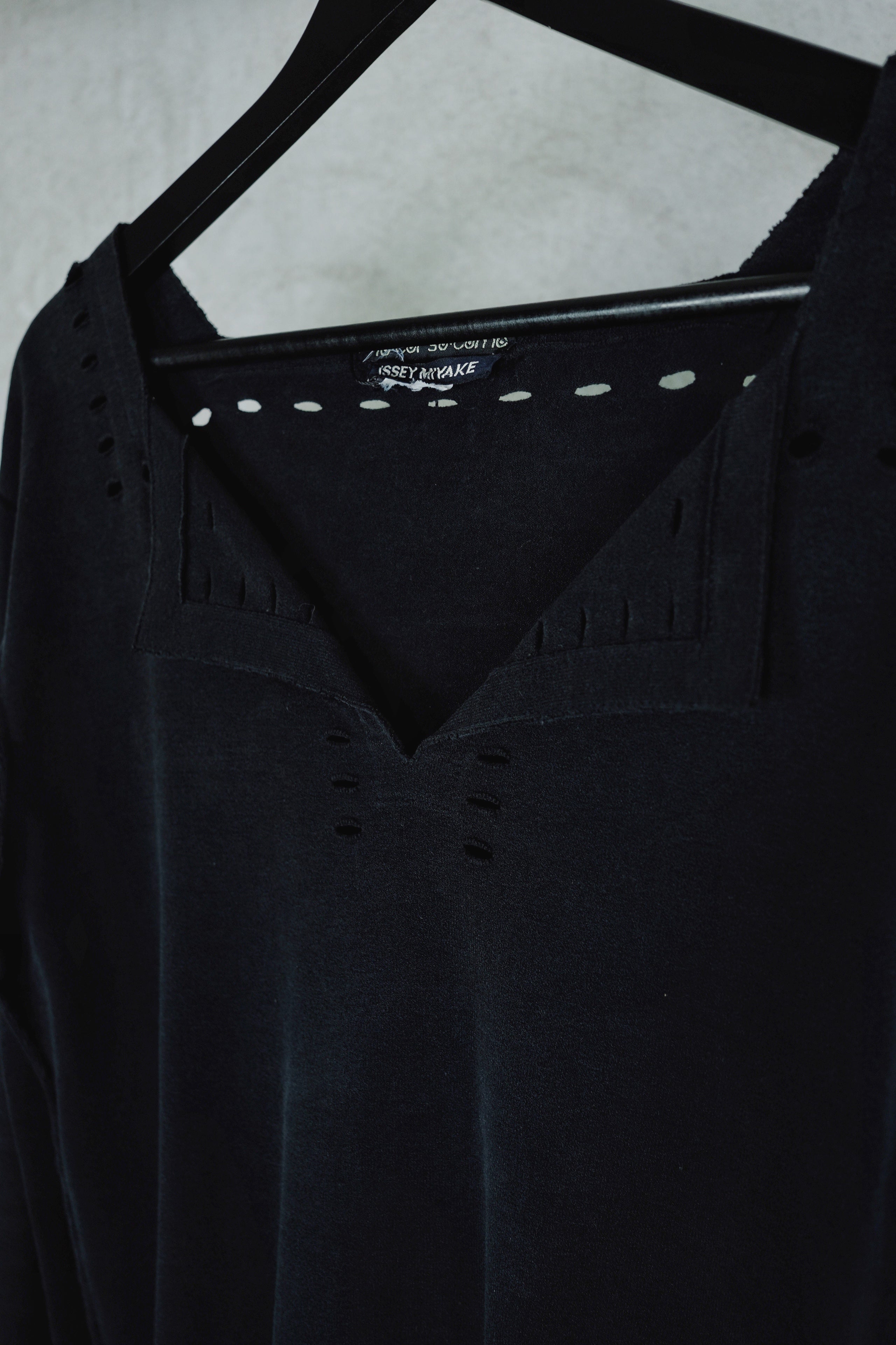 Issey Miyake Structured Long-sleeve Top with Cut-out perforated Detailing