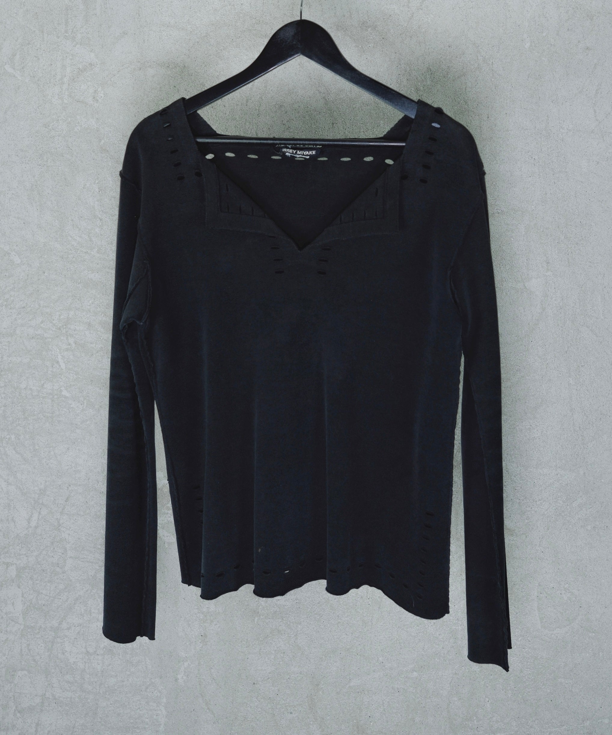 Issey Miyake Structured Long-sleeve Top with Cut-out perforated Detailing