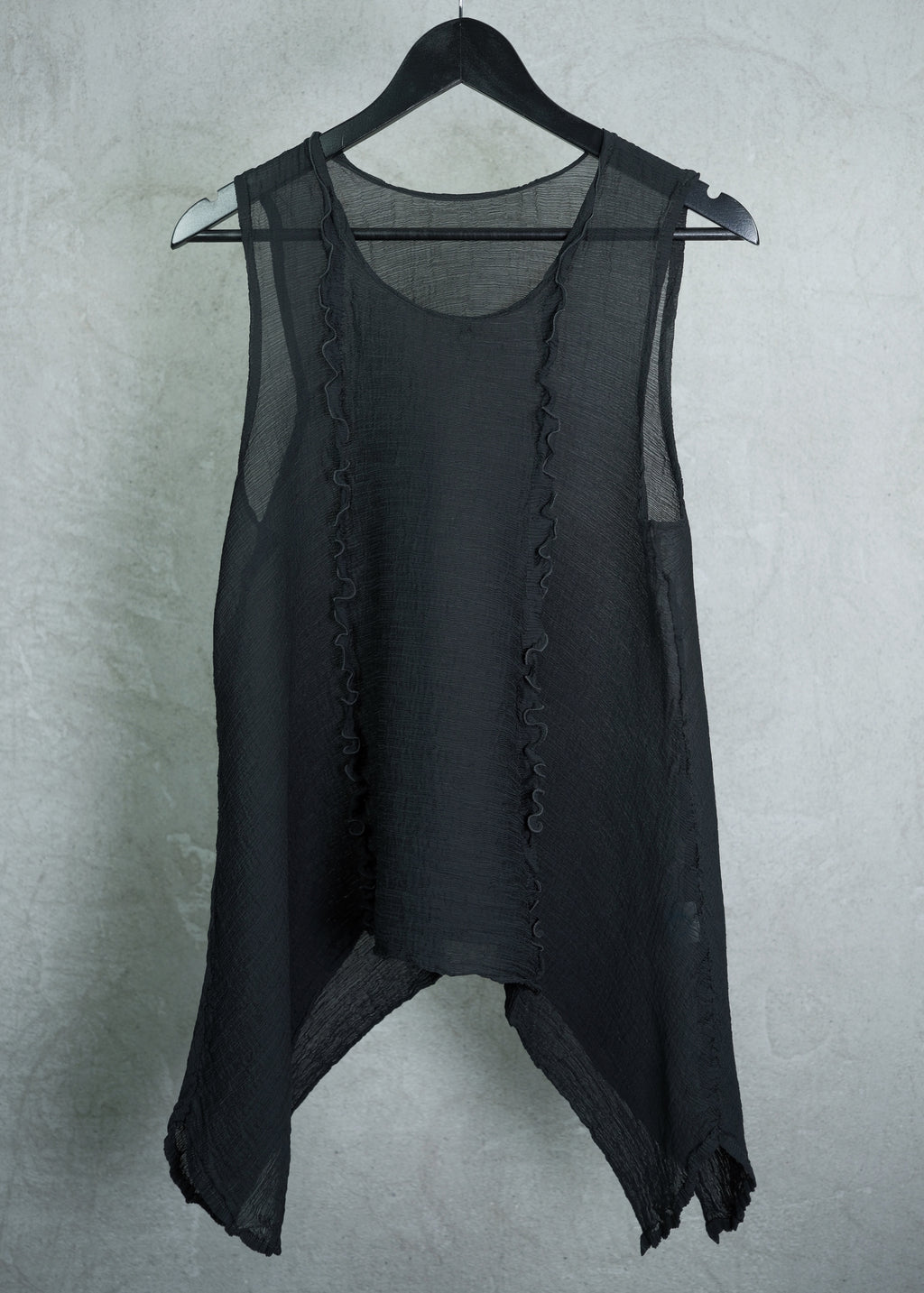 Issey Miyake Asymmetric Textured Layered Top