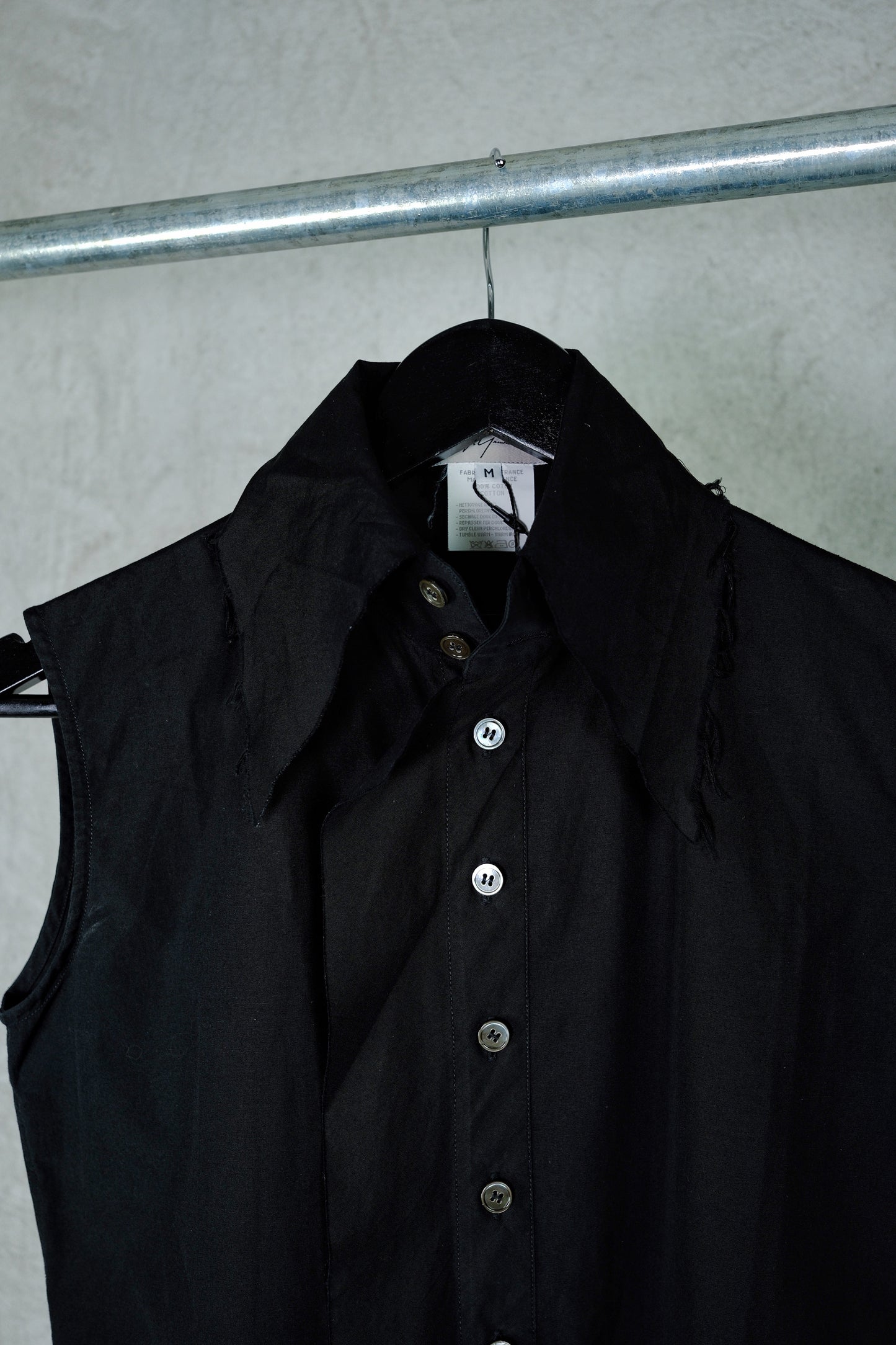 Yohji Yamamoto Black Sleeveless Shirt from Spring/Summer 2000s