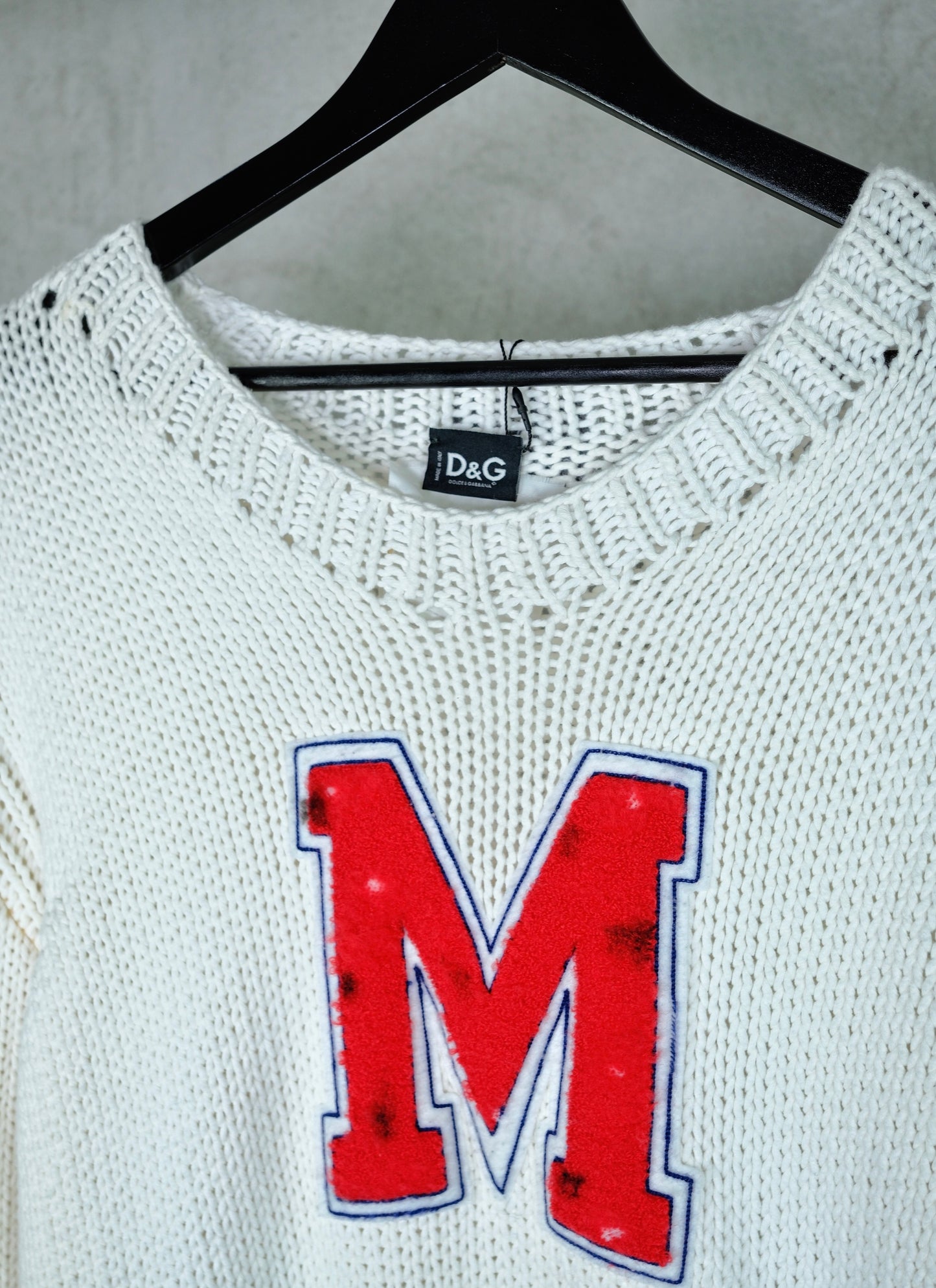 D&G by Dolce & Gabbana 2001 “M Varsity” Knit Sweater