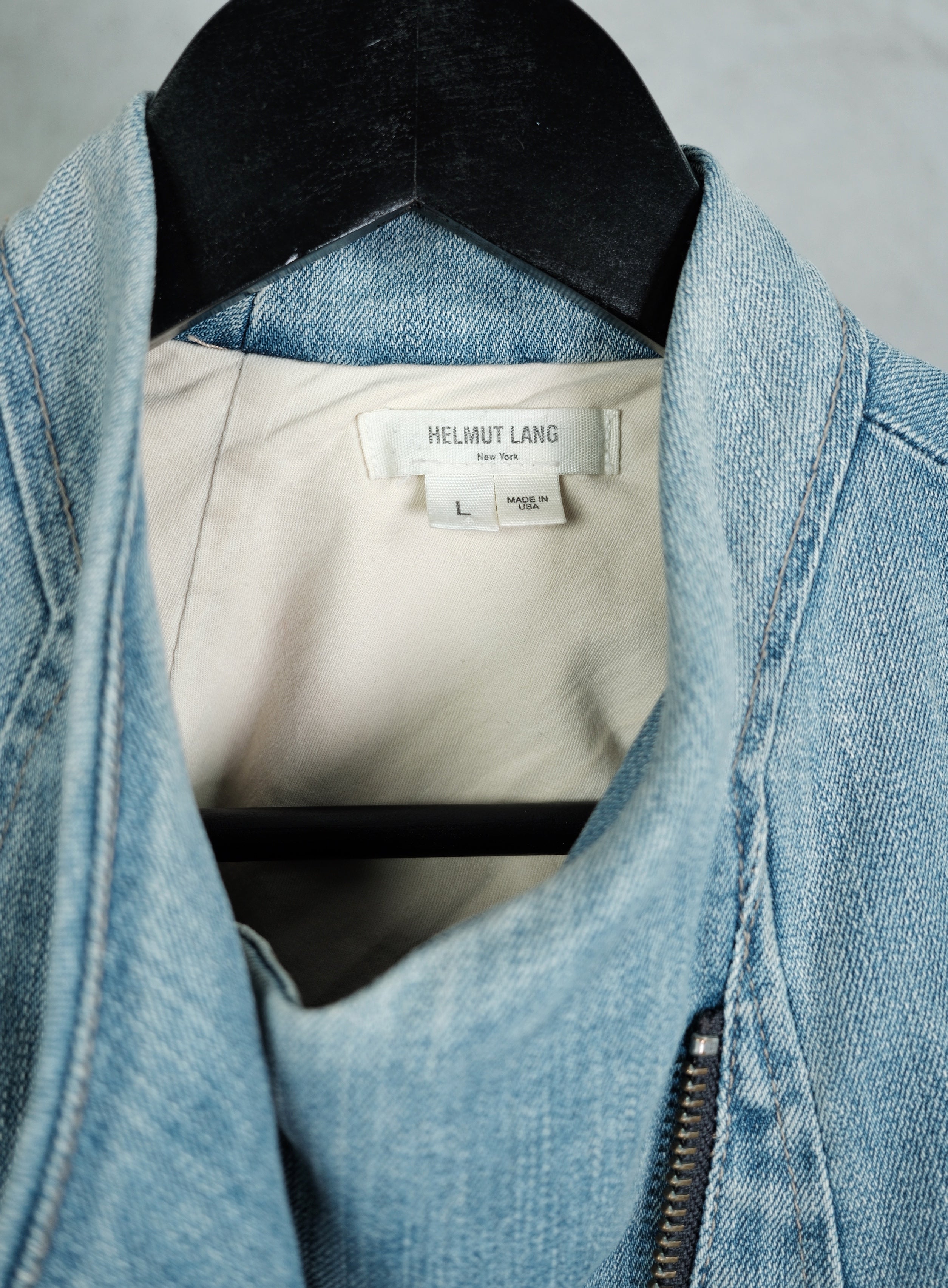 Helmut Lang Double-Zipped Asymmetrical Denim Jacket