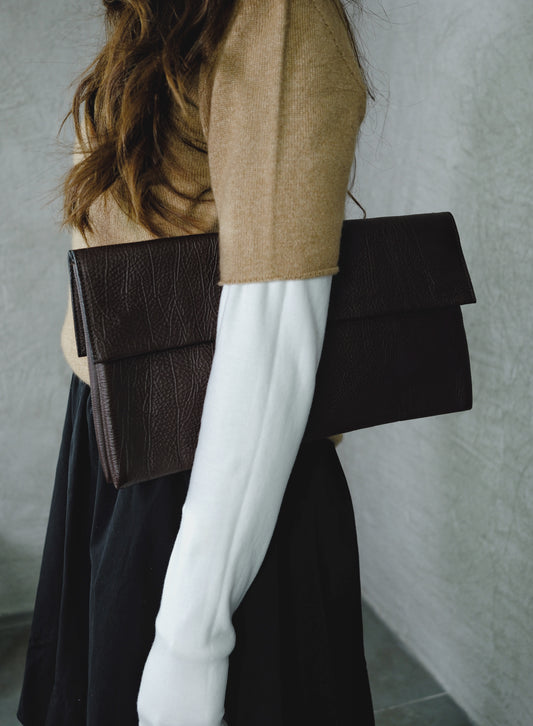 Marni Vintage Leather Pochette – Warm Brown (2000s)