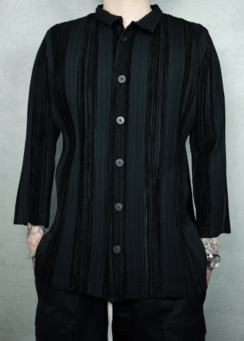 Issey Miyake Textured Pleated Shirt
