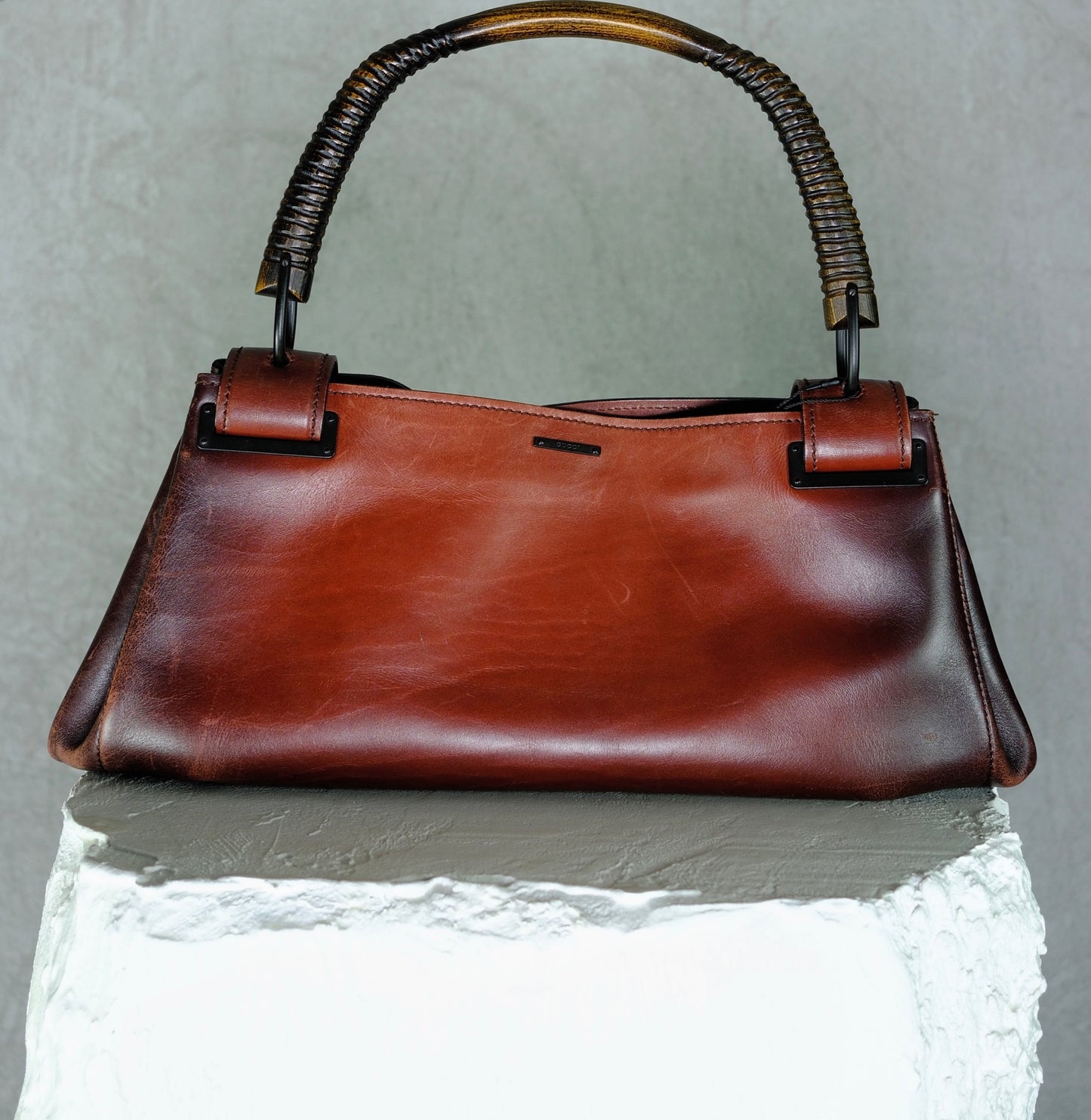 Gucci Structured Oxblood Leather Handbag – Tom Ford Era (circa 1998–2003)