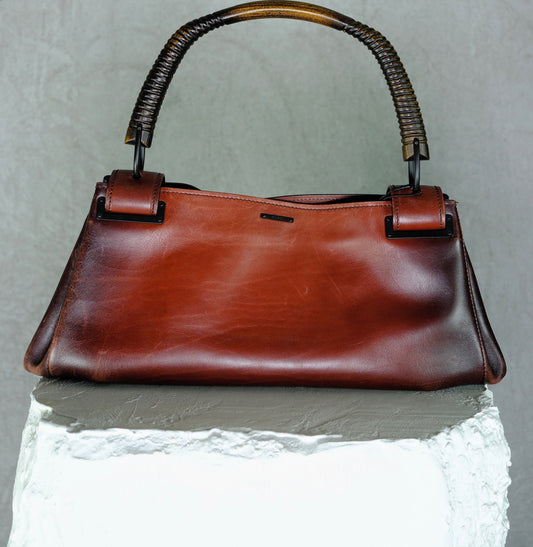 Gucci Structured Oxblood Leather Handbag – Tom Ford Era (circa 1998–2003)