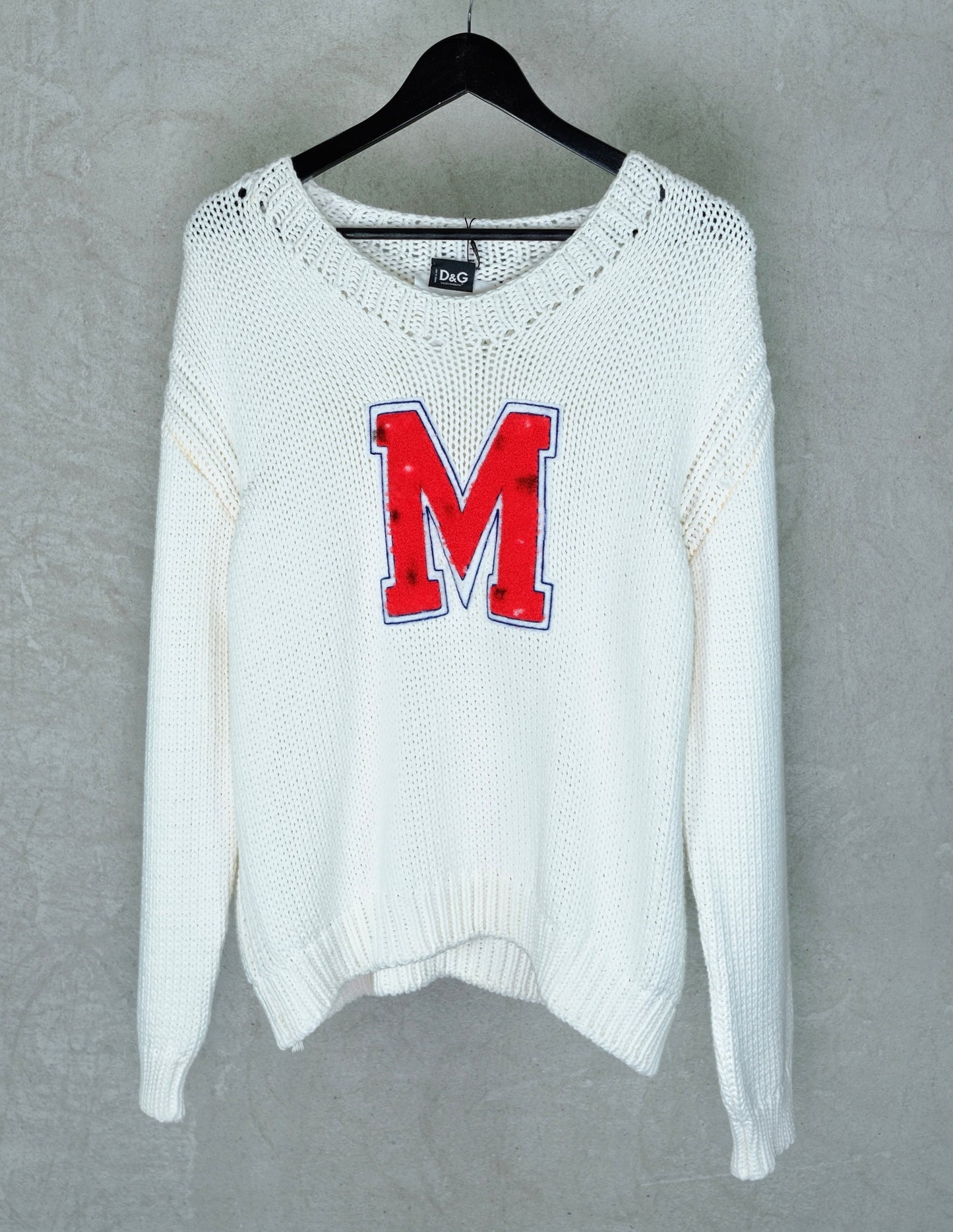 D&G by Dolce & Gabbana 2001 “M Varsity” Knit Sweater