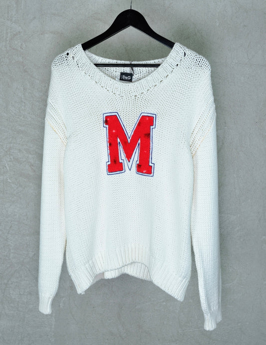 D&G by Dolce & Gabbana 2001 “M Varsity” Knit Sweater