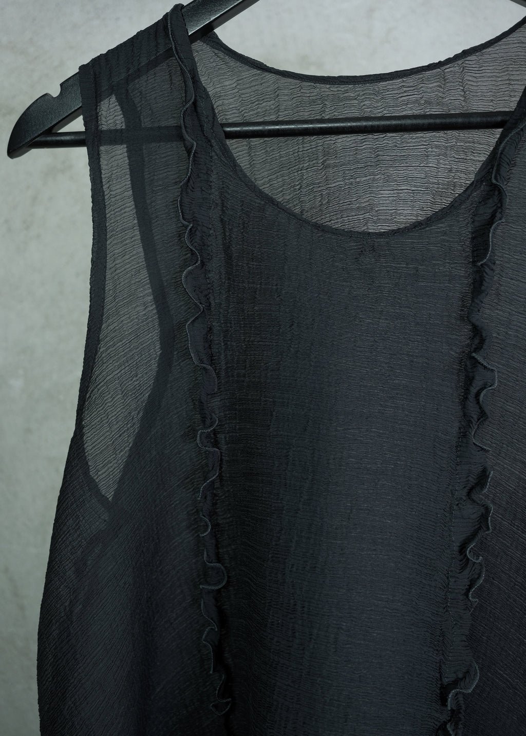 Issey Miyake Asymmetric Textured Layered Top