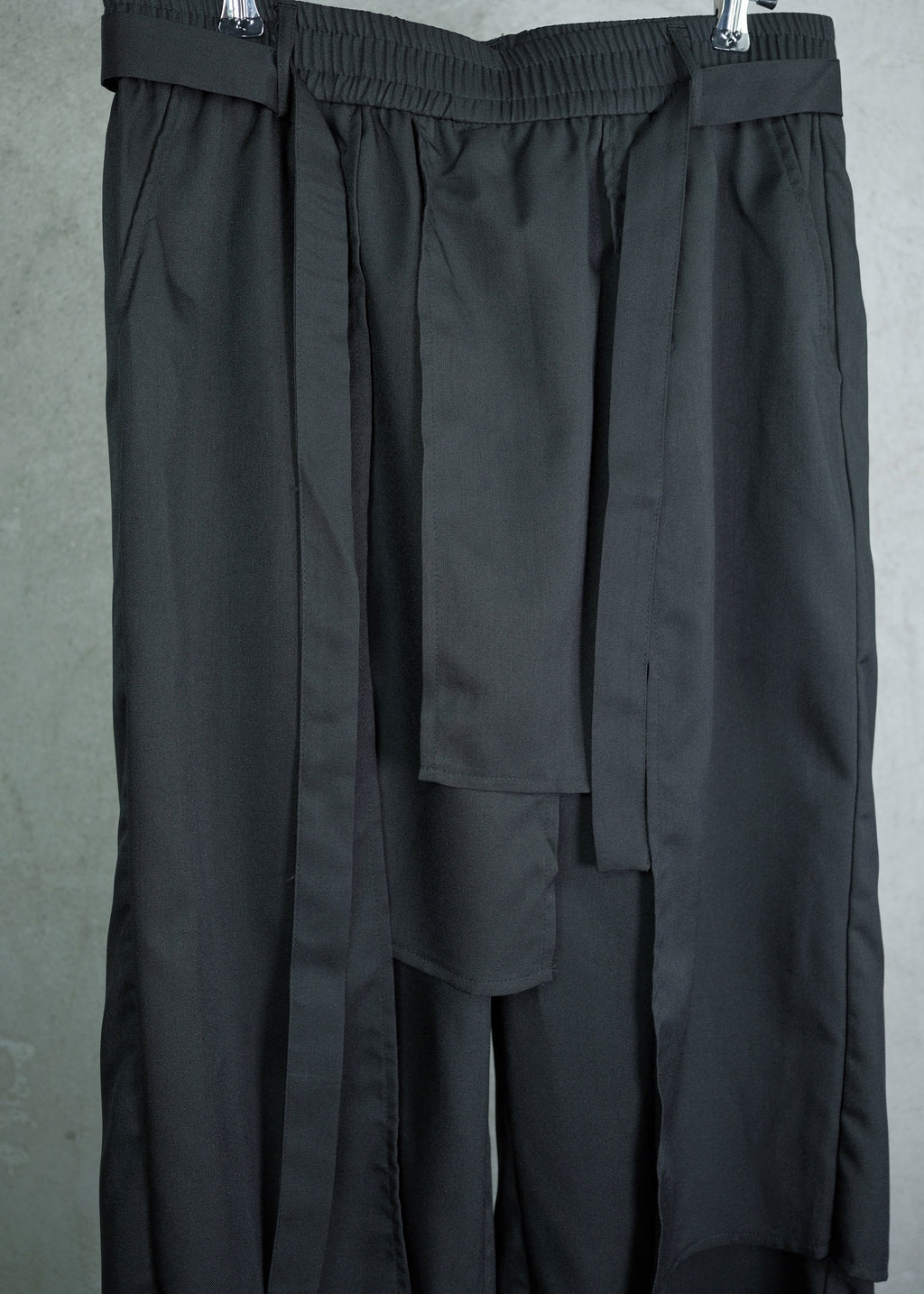 Layered Asymmetric Wide-Leg Trousers