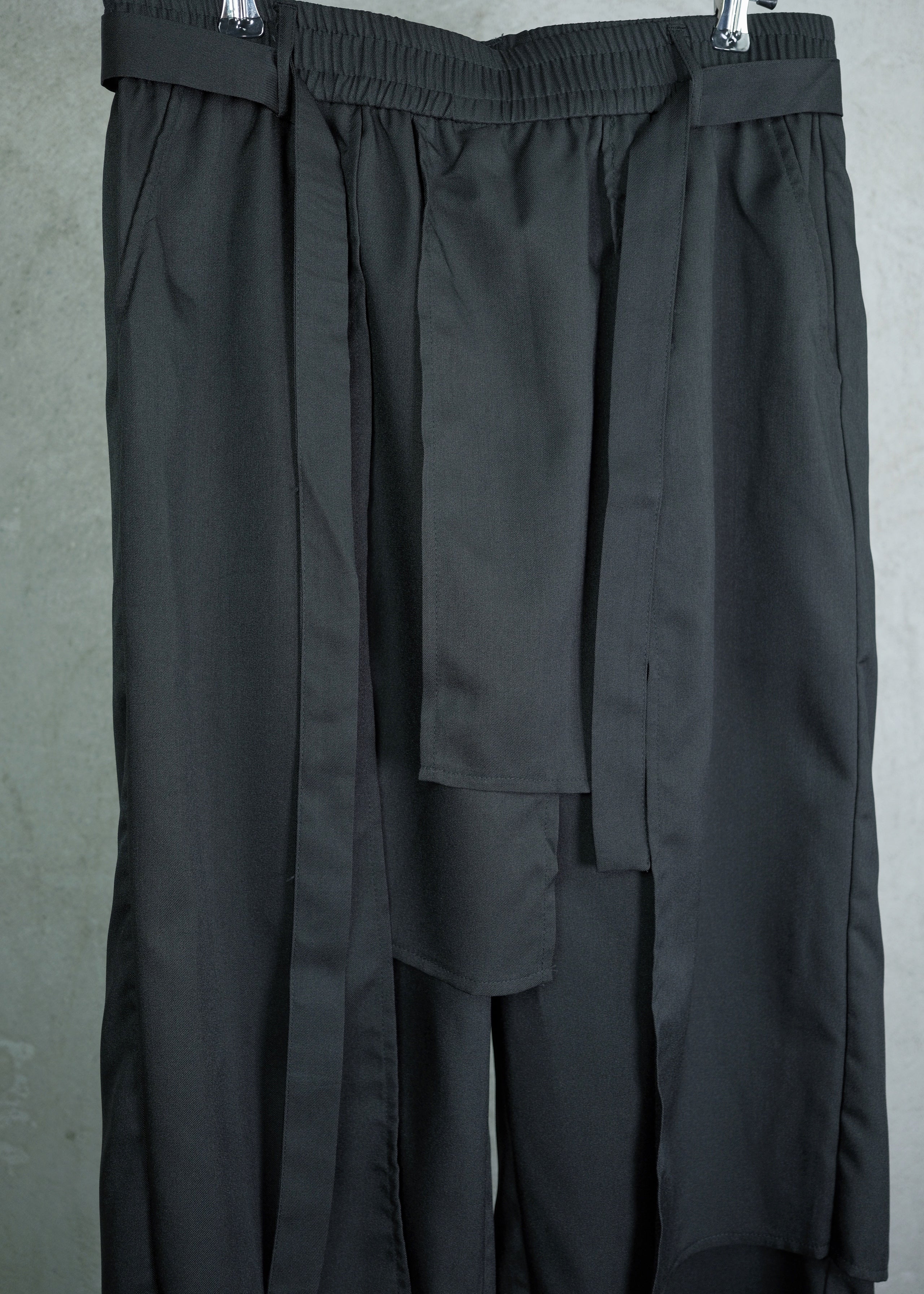 Layered Asymmetric Wide-Leg Trousers
