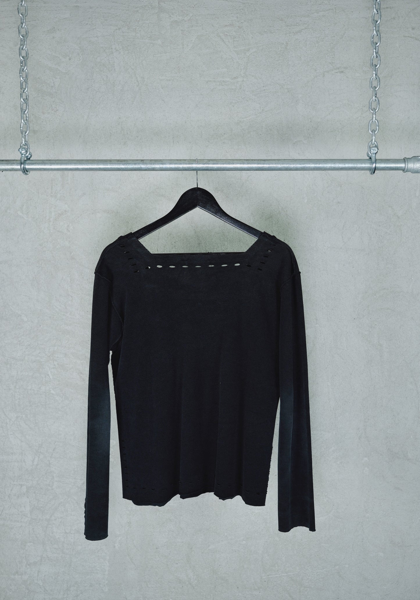 Issey Miyake Structured Long-sleeve Top with Cut-out perforated Detailing
