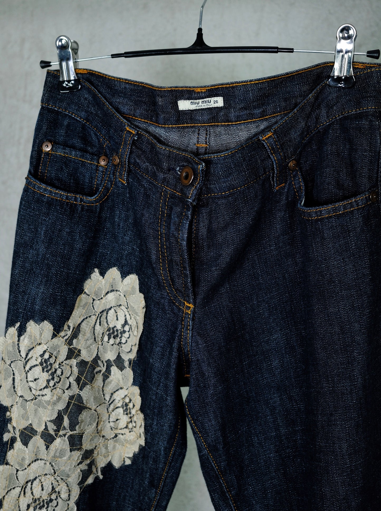 Miu Miu Archival Lace-Appliqué Denim (circa 1999–2002)
