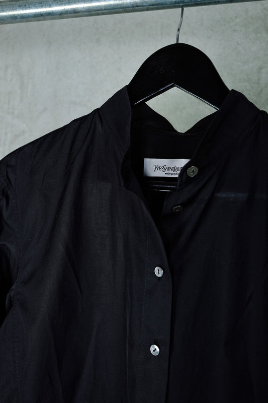 Yves Saint Laurent Rive Gauche Black Lace-Detail Shirt (Hedi Slimane Era, 2000)