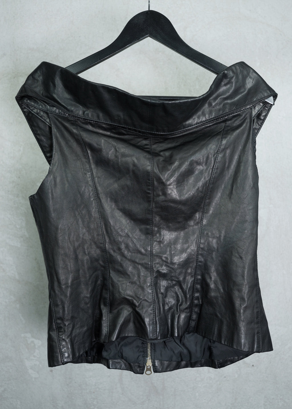 Ivan Grundahl Oversized Collar Calf Leather Vest