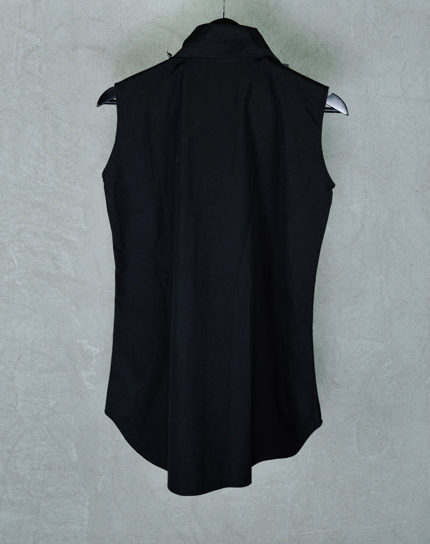 Yohji Yamamoto Black Sleeveless Shirt from Spring/Summer 2000s