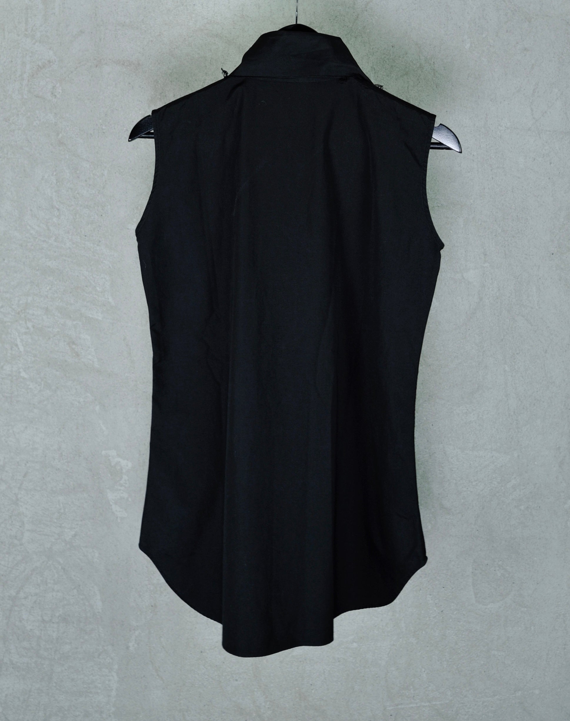 Yohji Yamamoto Black Sleeveless Shirt from Spring/Summer 2000s