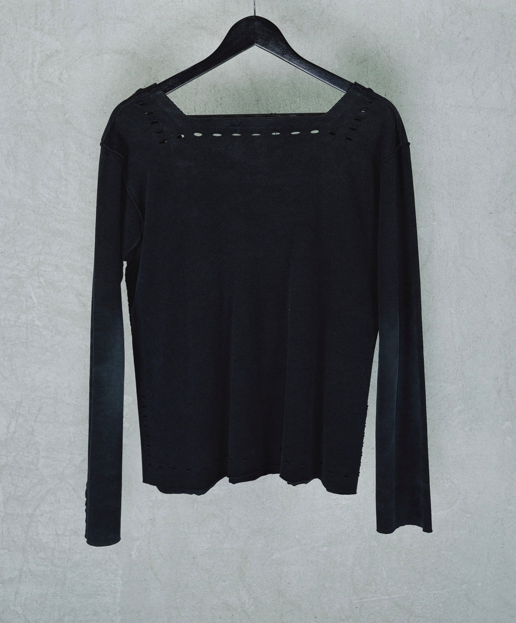 Issey Miyake Structured Long-sleeve Top with Cut-out perforated Detailing
