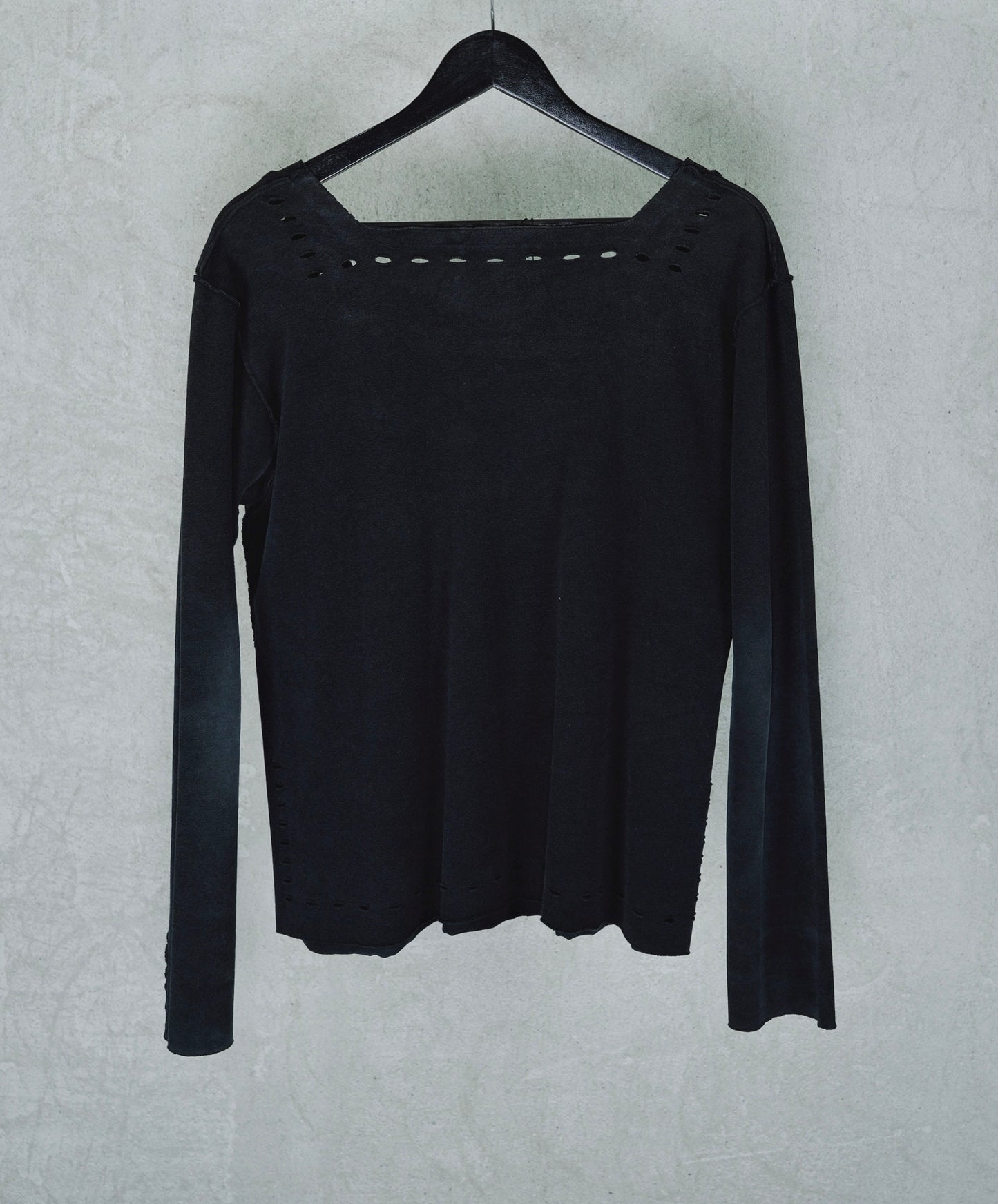 Issey Miyake Structured Long-sleeve Top with Cut-out perforated Detailing