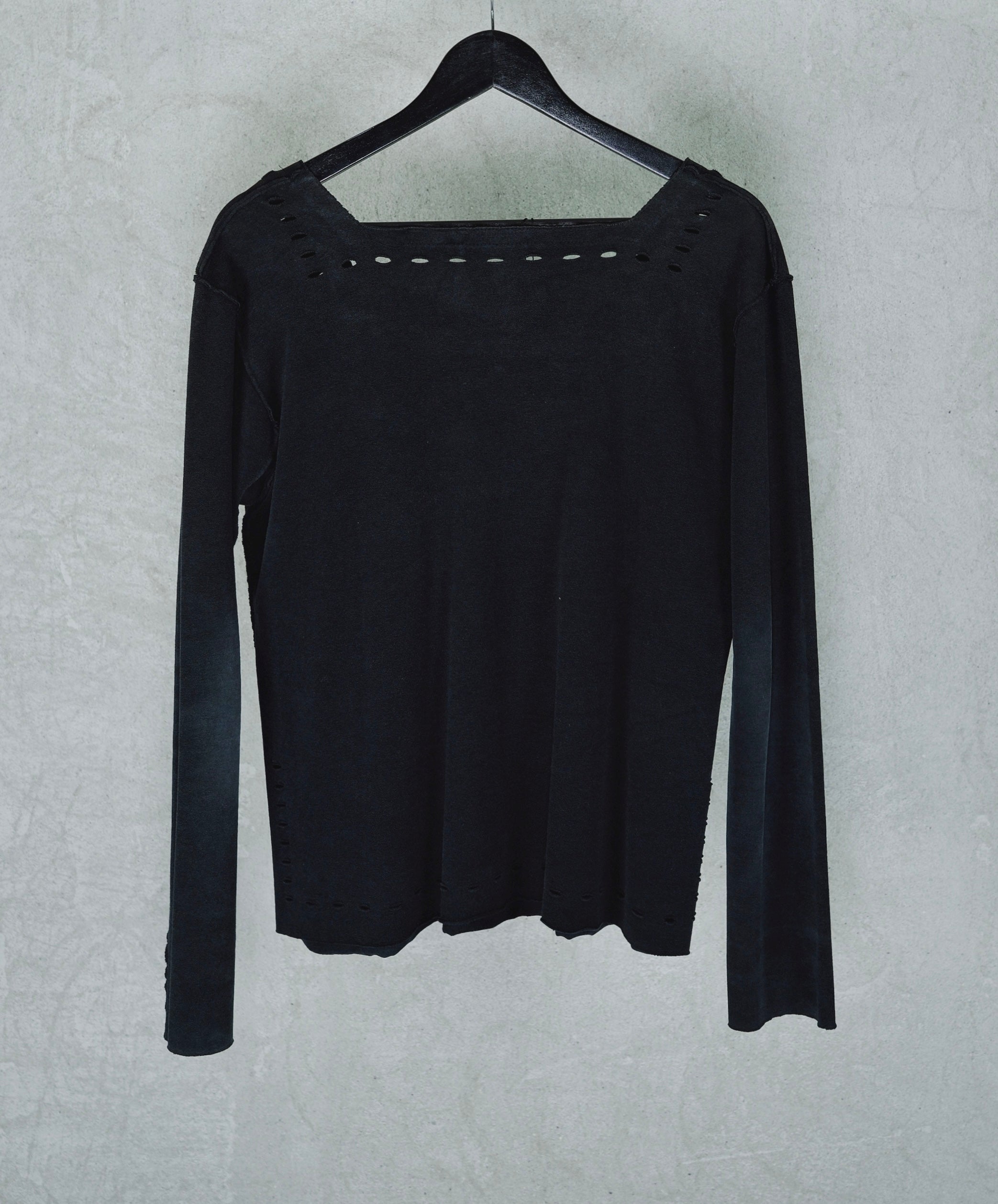 Issey Miyake Structured Long-sleeve Top with Cut-out perforated Detailing