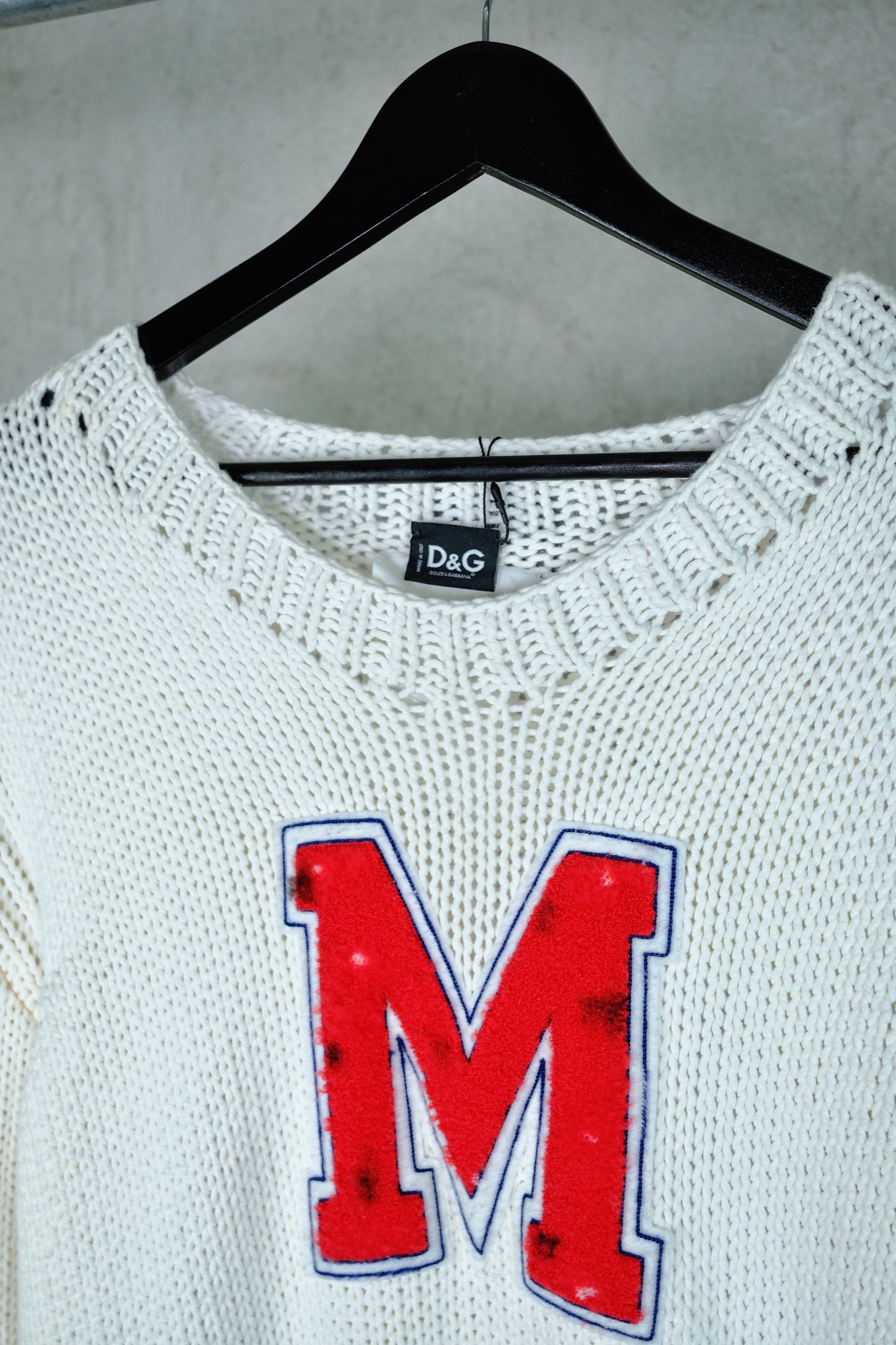 D&G by Dolce & Gabbana 2001 “M Varsity” Knit Sweater