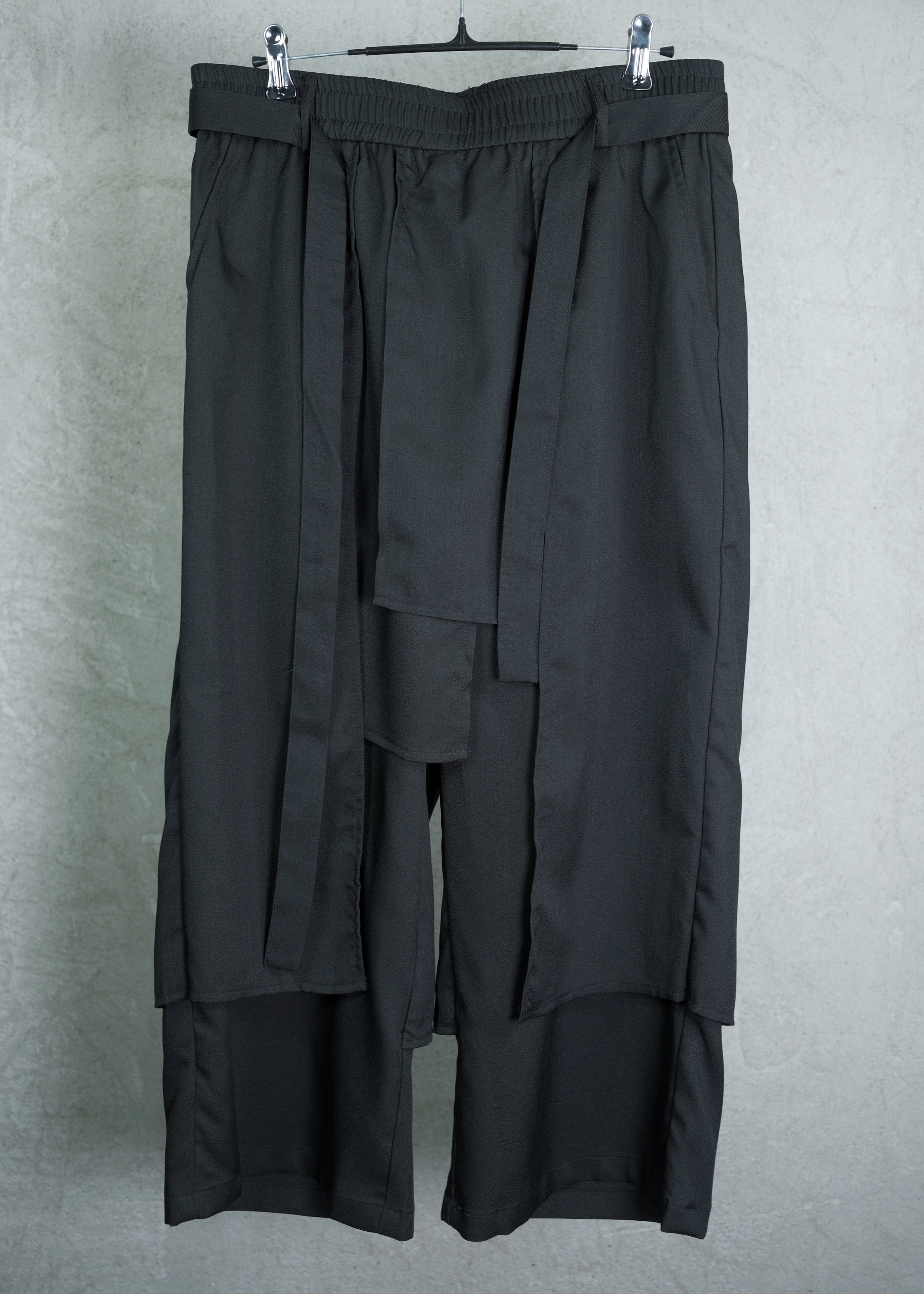 Layered Asymmetric Wide-Leg Trousers