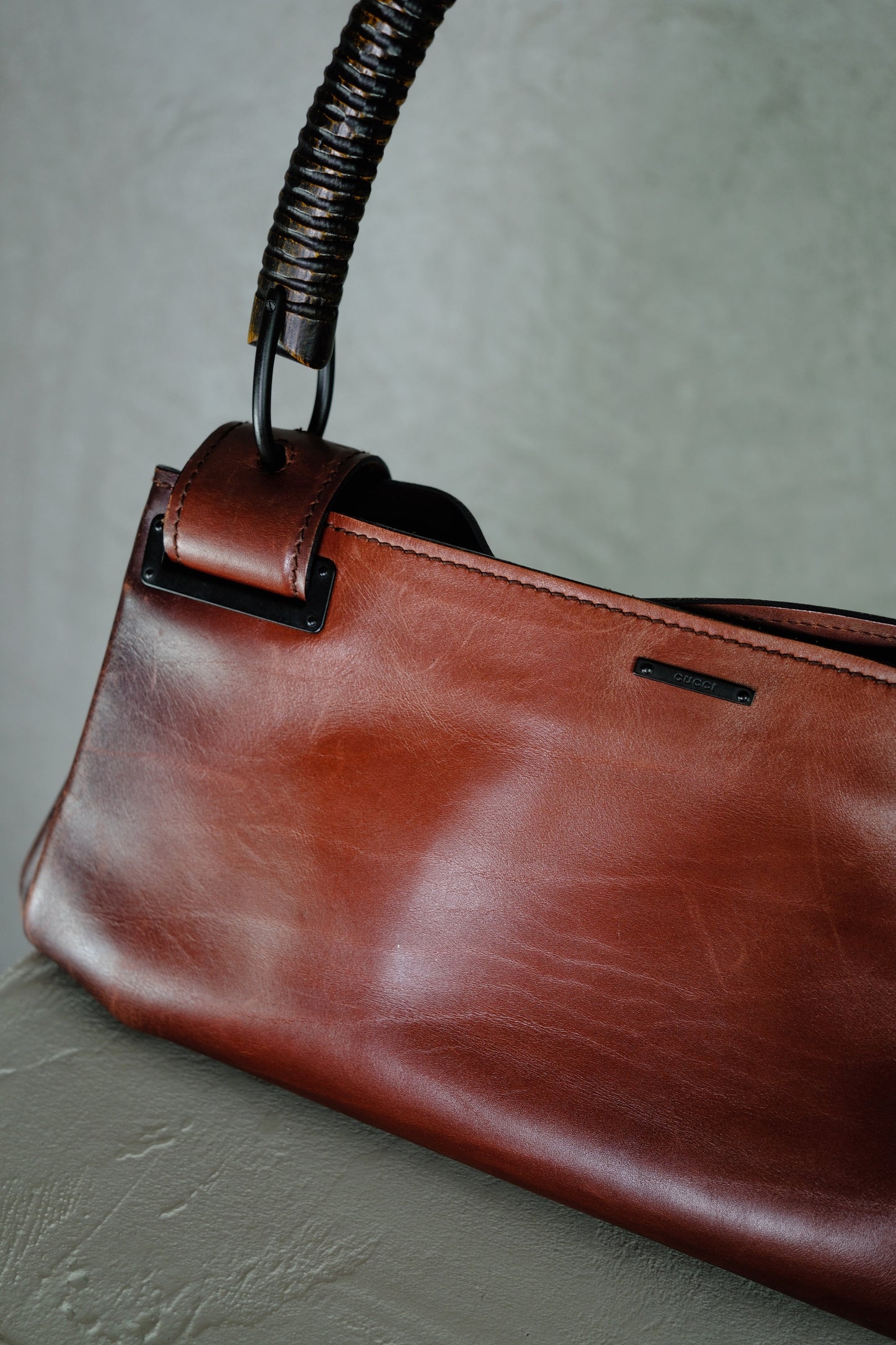 Gucci Structured Oxblood Leather Handbag – Tom Ford Era (circa 1998–2003)