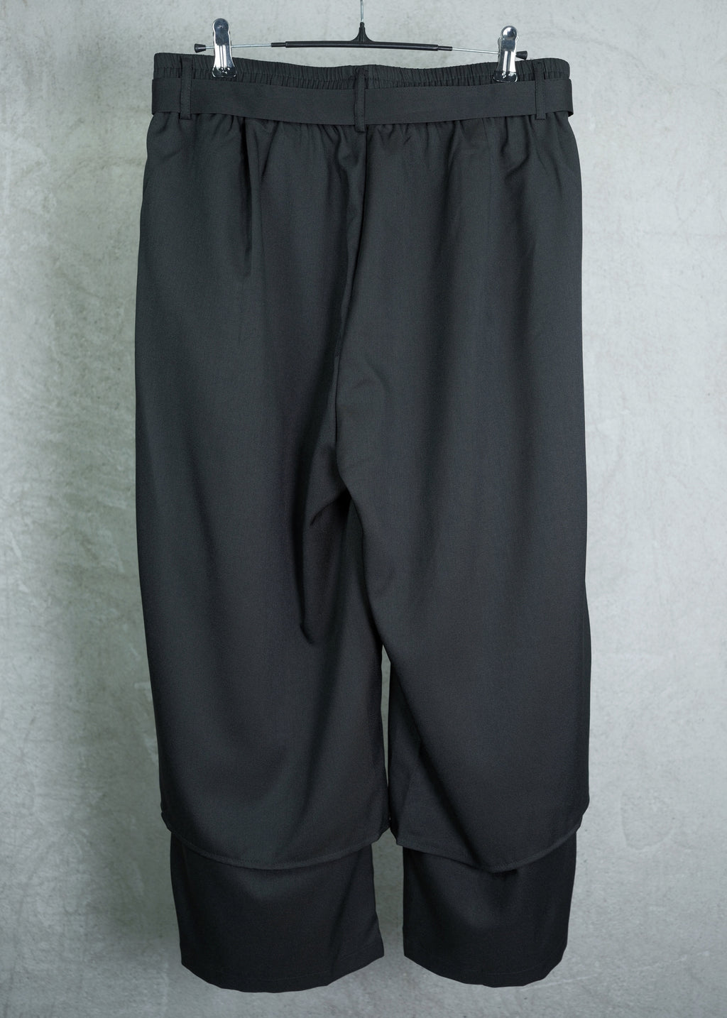 Layered Asymmetric Wide-Leg Trousers
