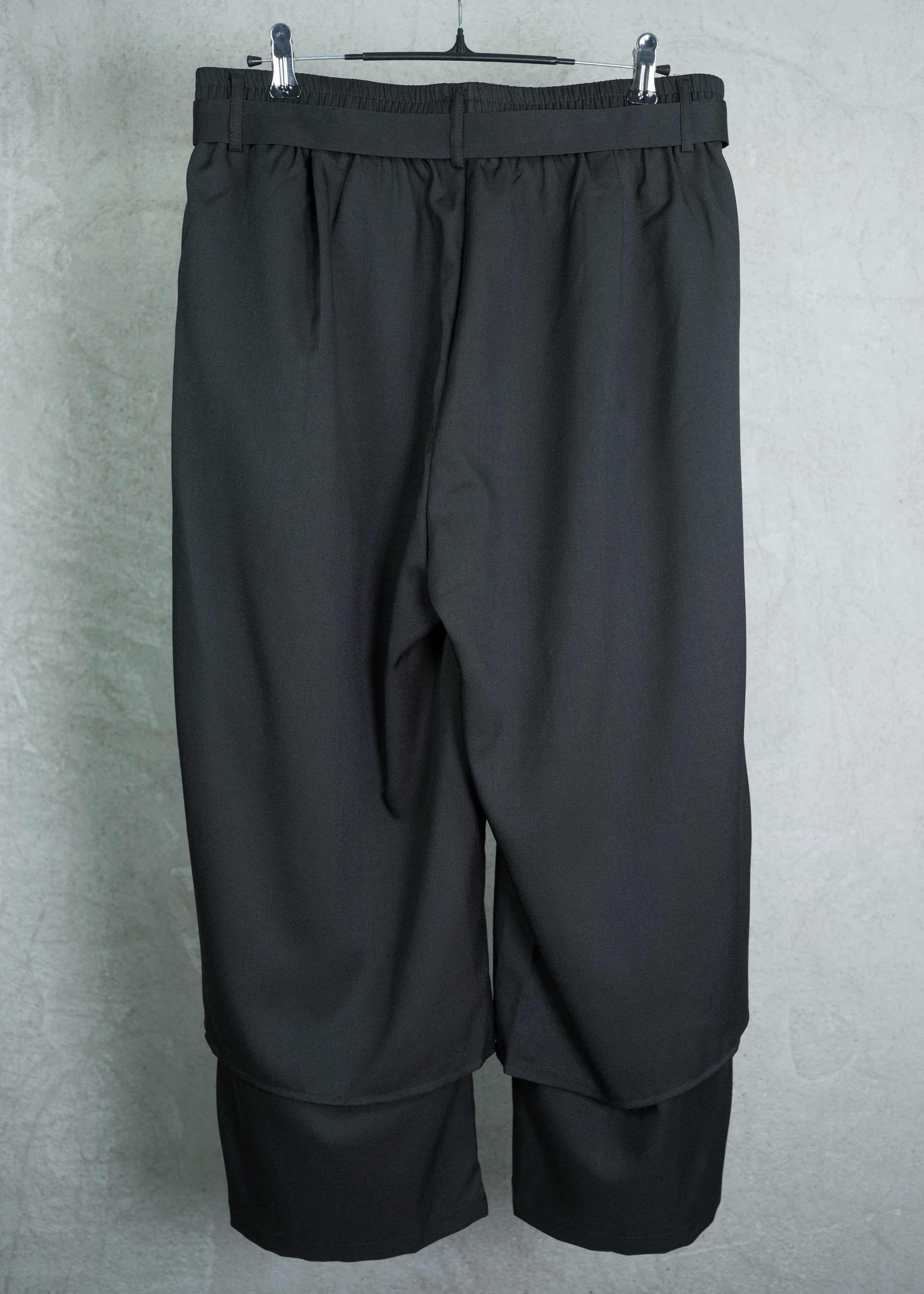 Layered Asymmetric Wide-Leg Trousers