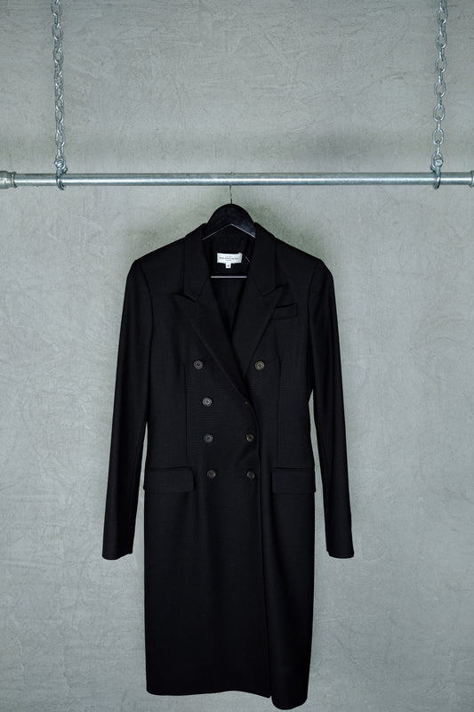 “Le Dix Balenciaga Paris” Double-breasted Tailored Long Coat