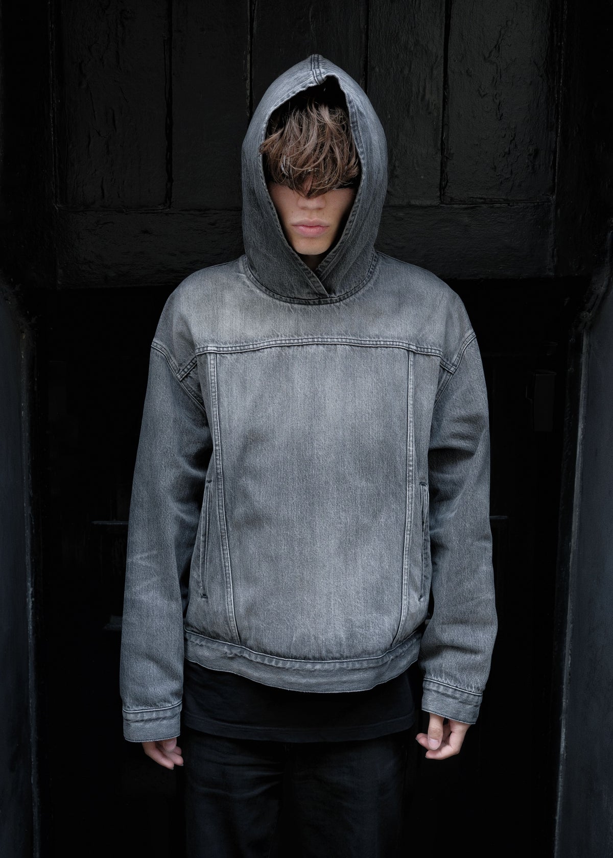 Balenciaga Denim Pullover Hooded Jacket